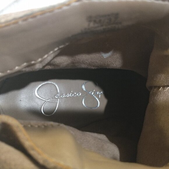 Jessica Simpson Chantie Booties Brown Leather Block Heel shoes Size 7M - Picture 14 of 14